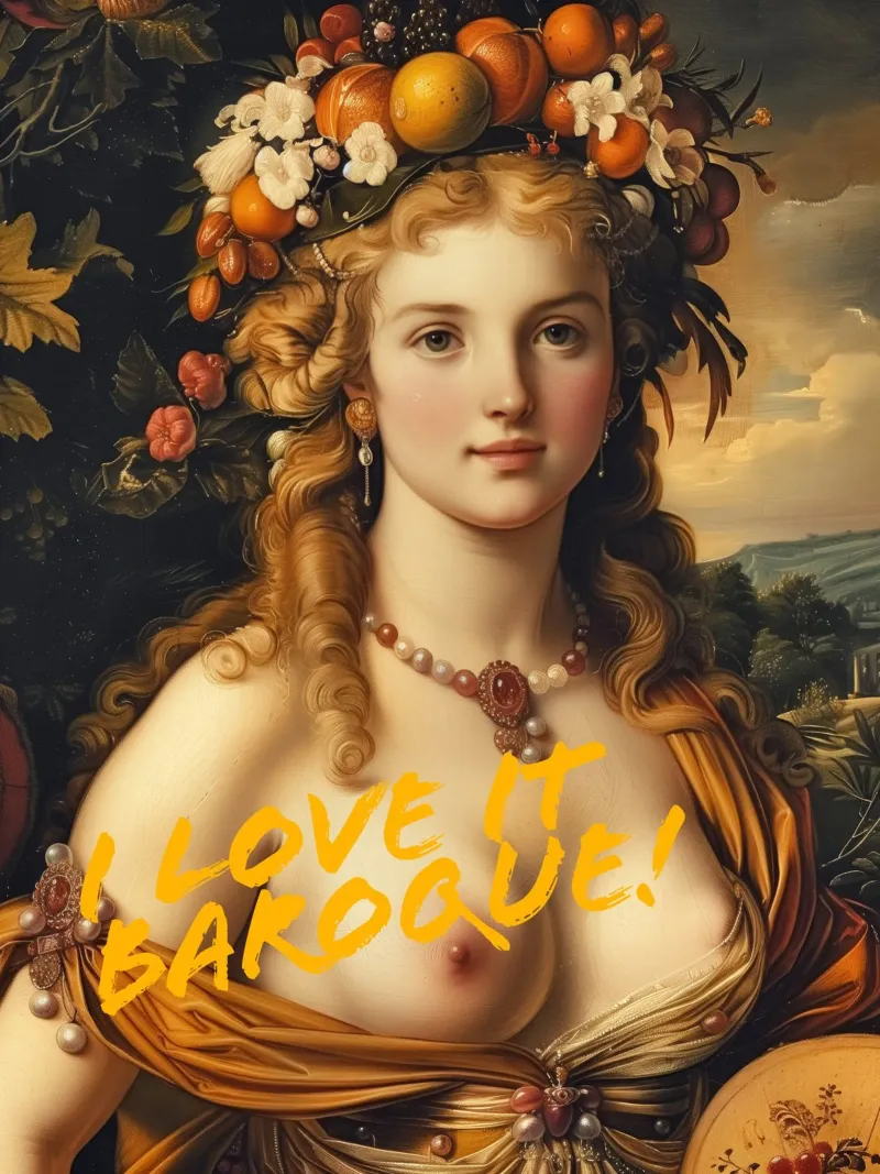 Ich liebe es Barock | Pop Art trifft Klassik Leinwand mit Schattenfugenrahmen von Autofocus