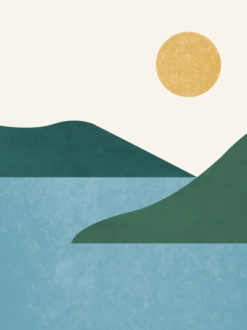 Sunny Lake Landscape carta hahnemühle da MoonlightPrint