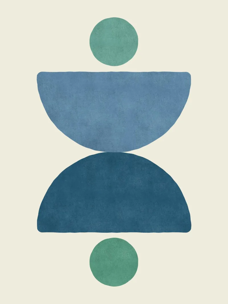 Bilancia a semicerchio - Blu poster con telaio in legno da MoonlightPrint