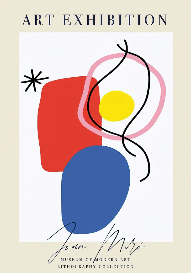 Póster imprimible de Joan Miró lámina retroiluminada de phillipp veisenberg