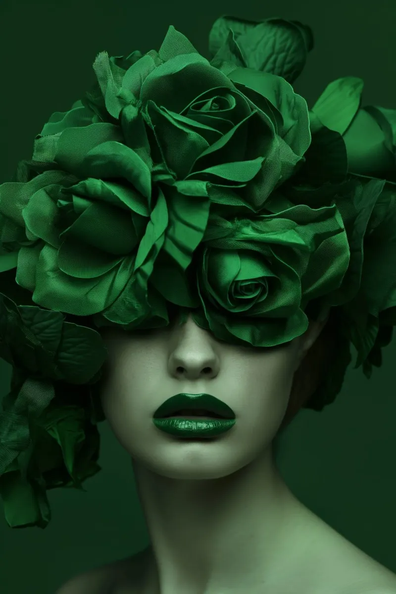 Ritratto femminile in verde pellicola backlit da Imagine
