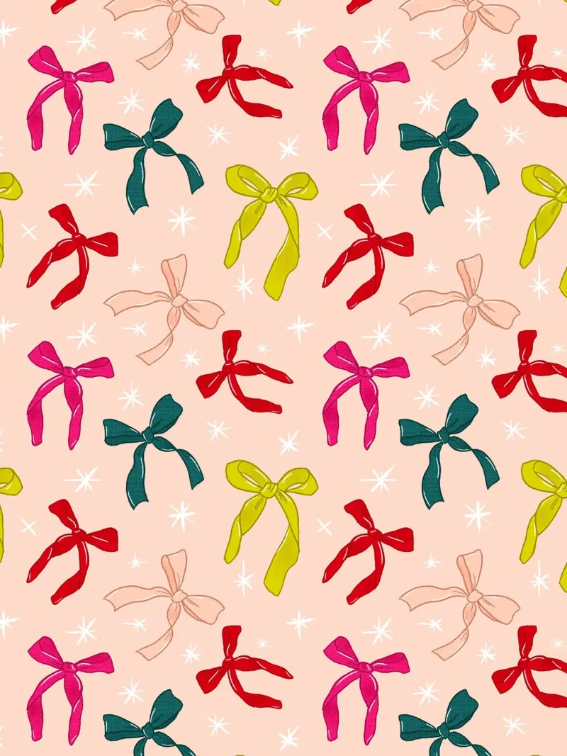Colorful Bows Pattern on Soft Peach Background plexiglass da showmemars