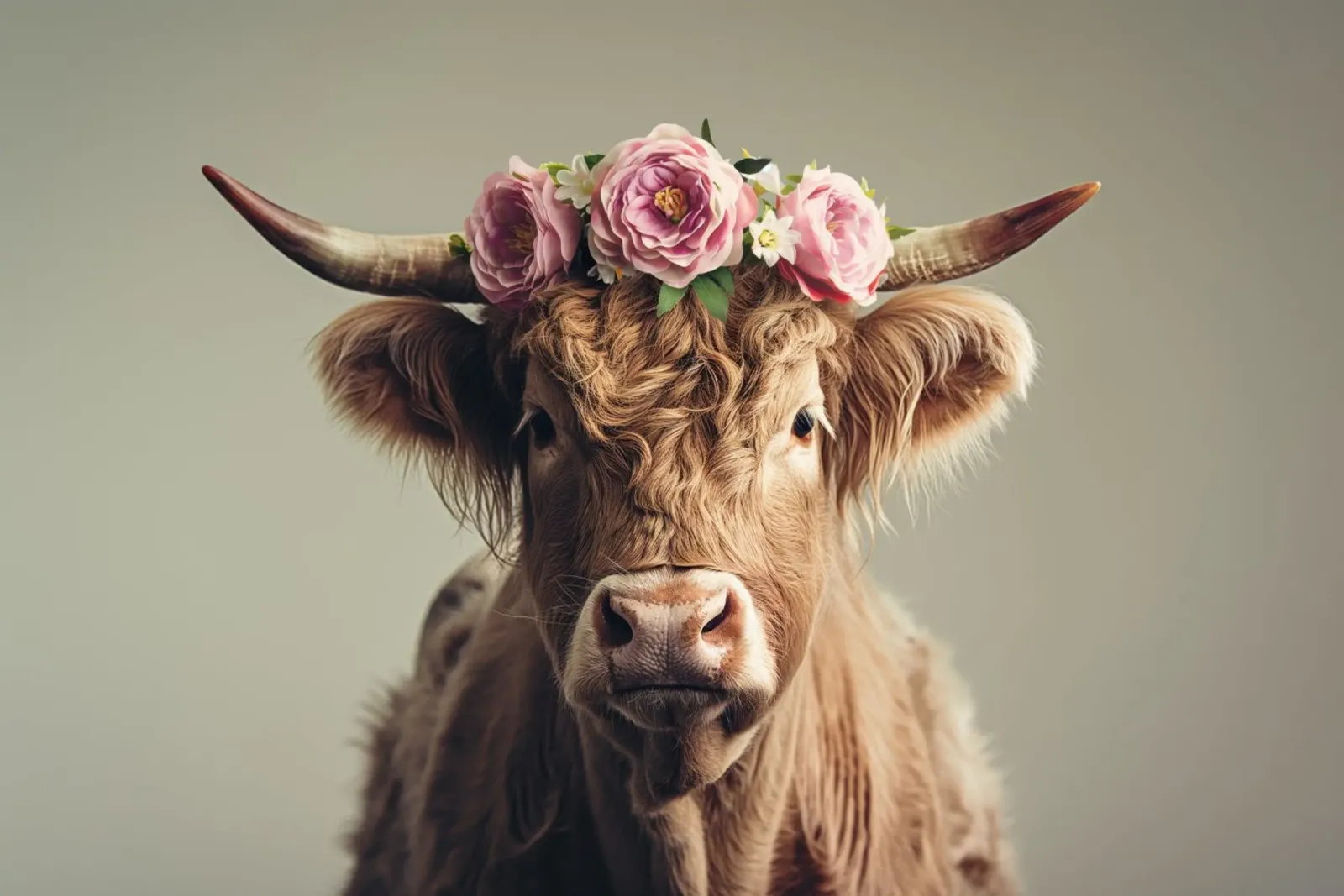 Mucca con fiori pellicola backlit da Imagine