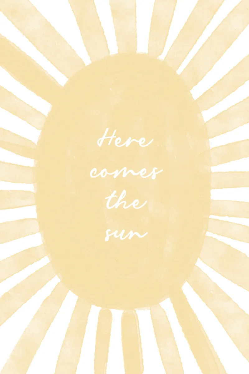 Hier komt de zon, Boho Zonnedruk poster van DolceVita