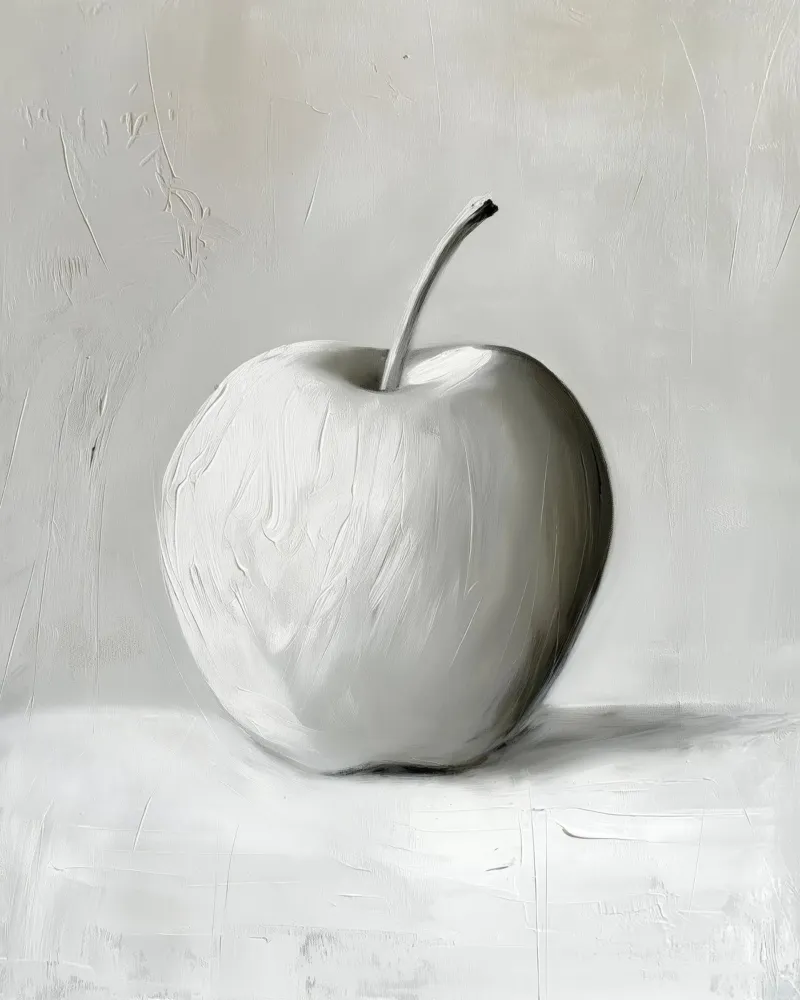 Apfel in Grautönen Hahnemühle von Imagine