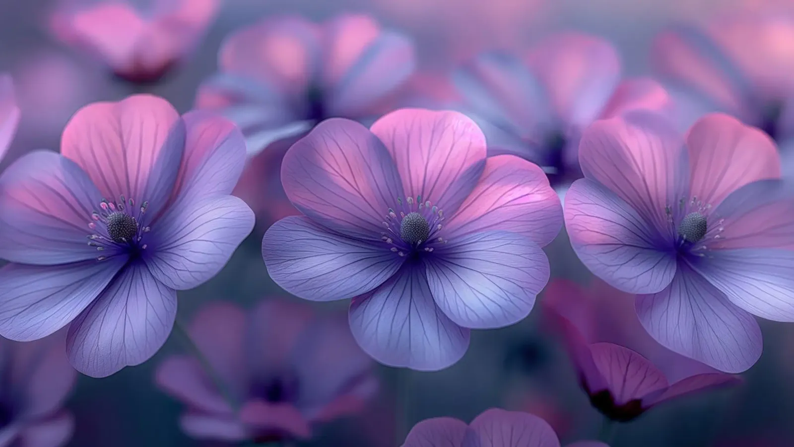 Fiori viola pellicola backlit da Imagine