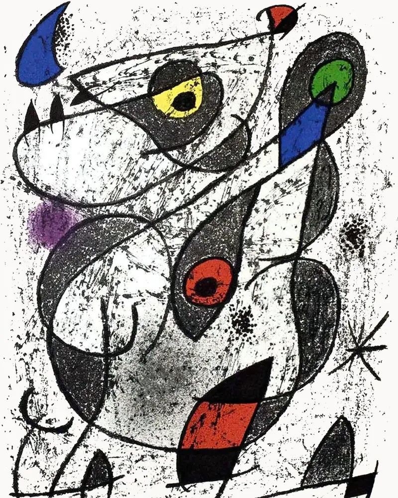 Joan Miro Color Original Lithograph canvas by phillipp veisenberg