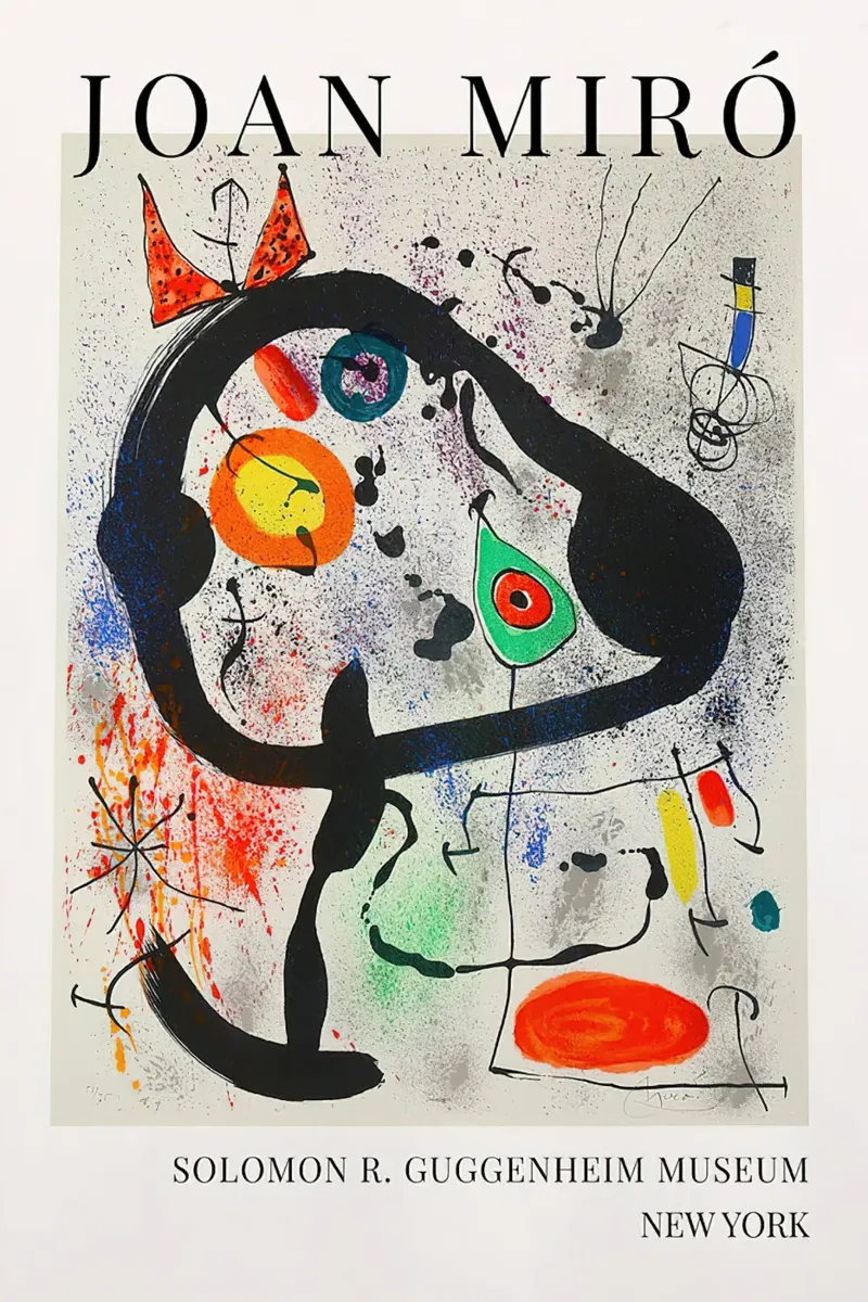 Manifesto d'arte di Joan Miro Vintage poster con telaio in alluminio da phillipp veisenberg