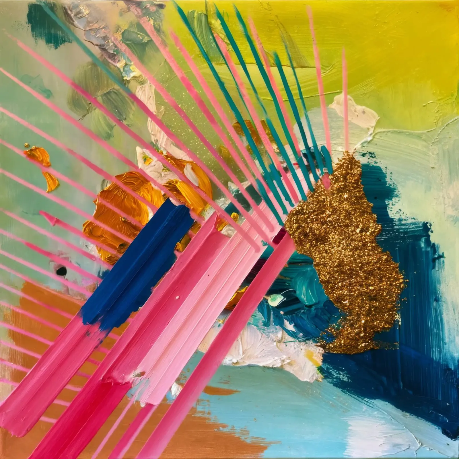 Esplosione di raggi dorati plexiglass da Sublime Layers