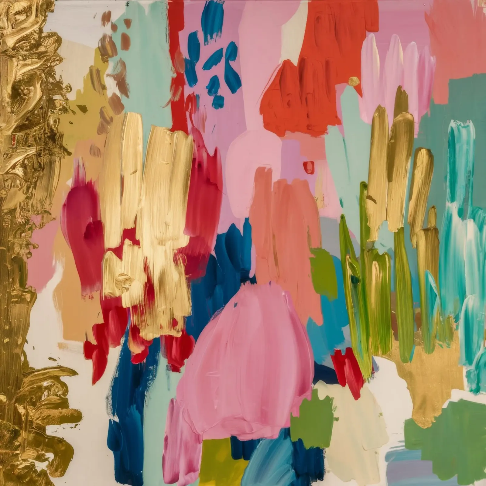 Rivolta dei petali dorati poster con telaio in plastica da Sublime Layers
