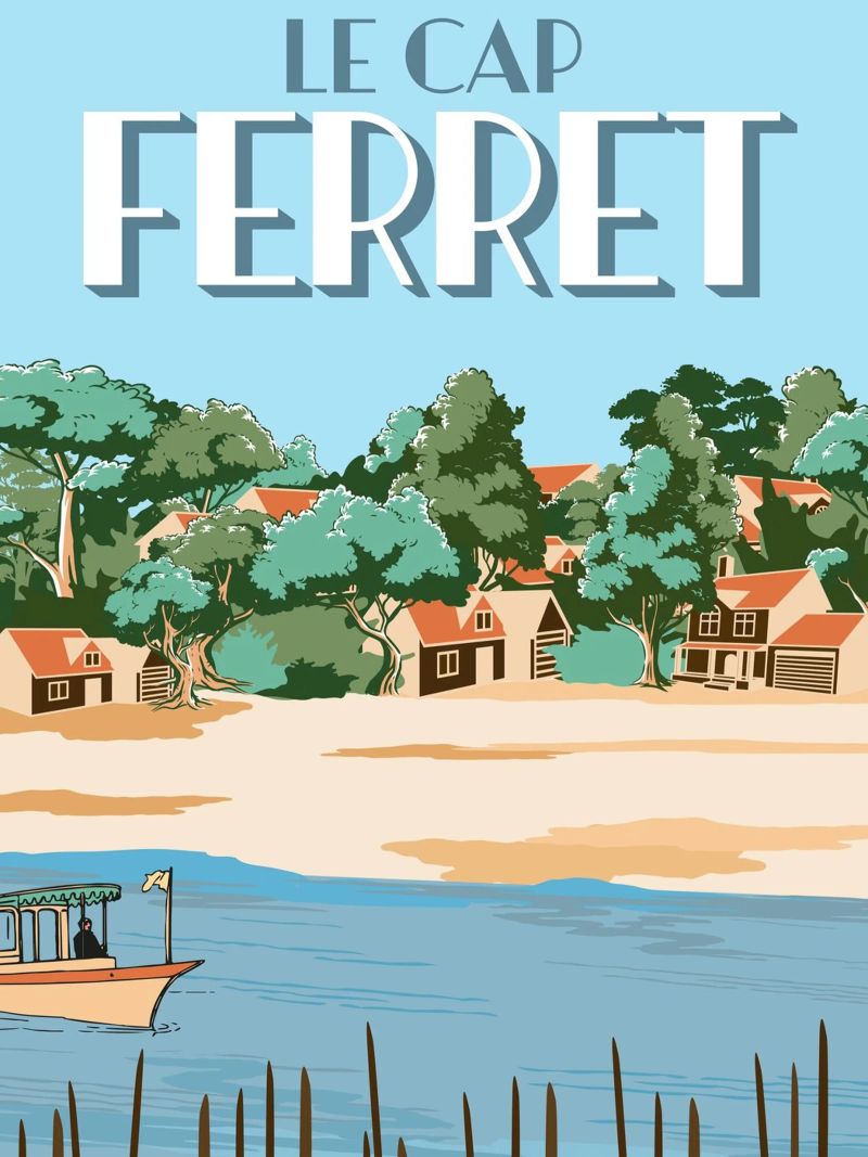 Cap Ferret Vintage Poster | French Coastal Art poster de Une Affaire de Filles