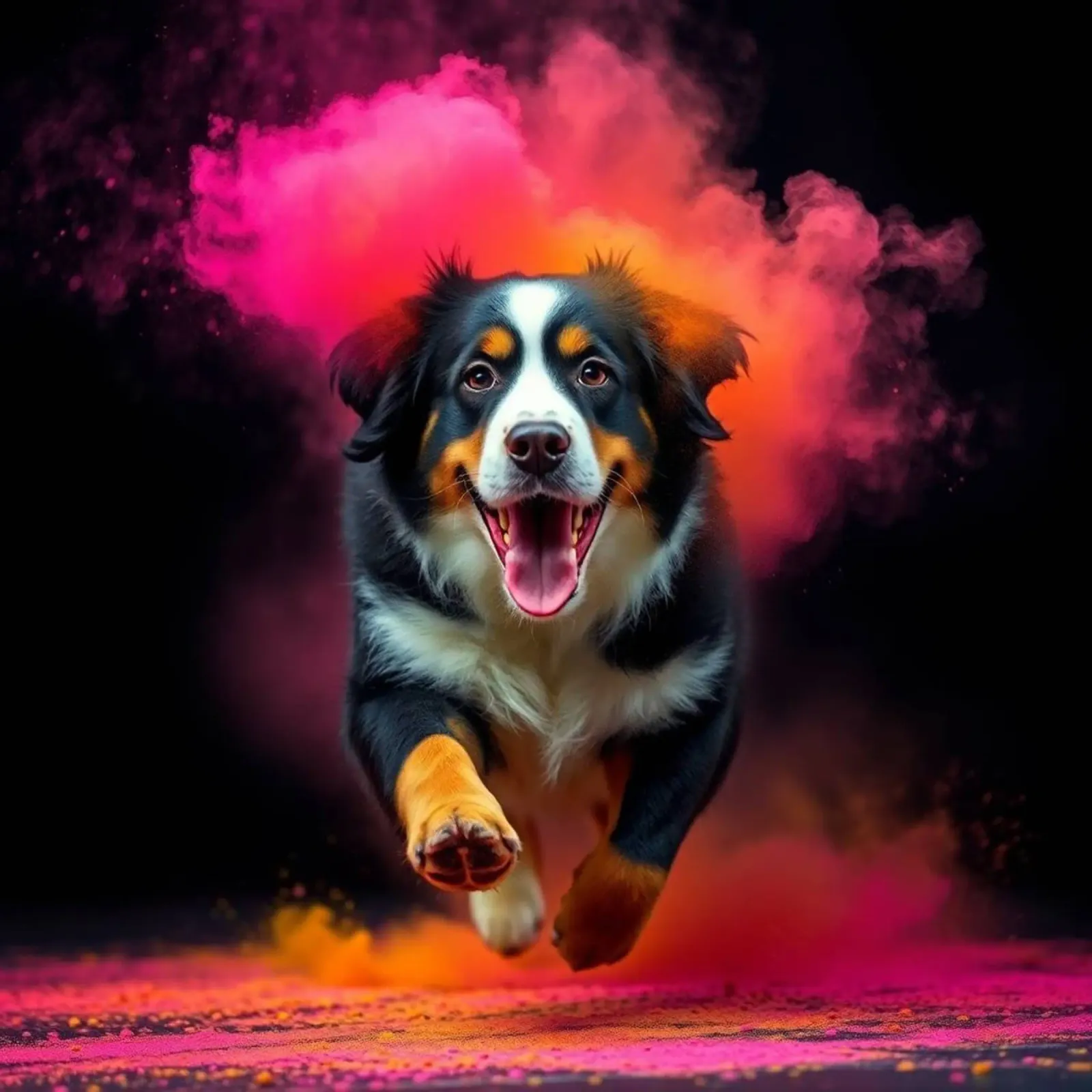 The colorful Bernese Mountain Dog #88 alu-dibond by Yumis.Beargang.and.Me