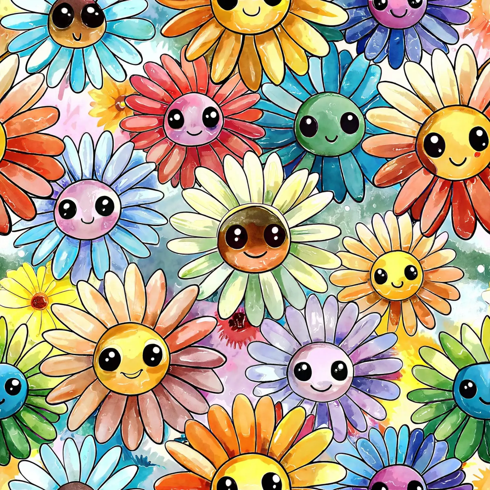 Margherite arcobaleno Kawaii pellicola backlit da Happy Littles