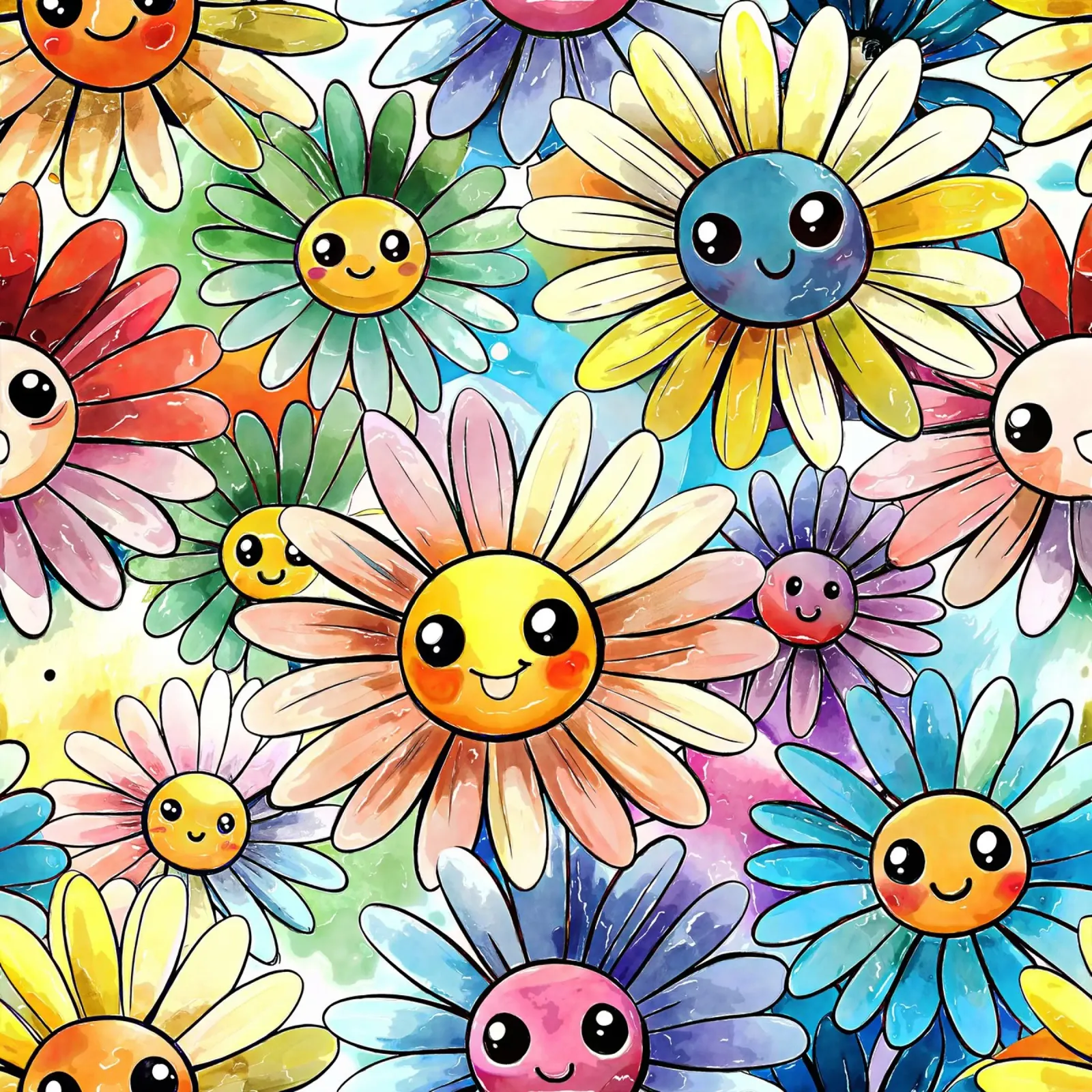 Margherite arcobaleno Kawaii pellicola backlit da Happy Littles