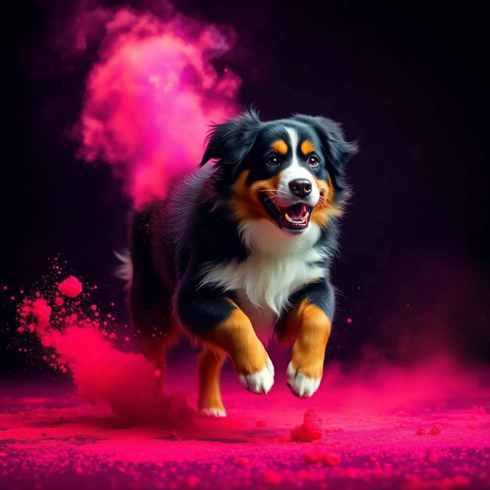 The colorful Bernese Mountain Dog #90 canvas by Yumis.Beargang.and.Me