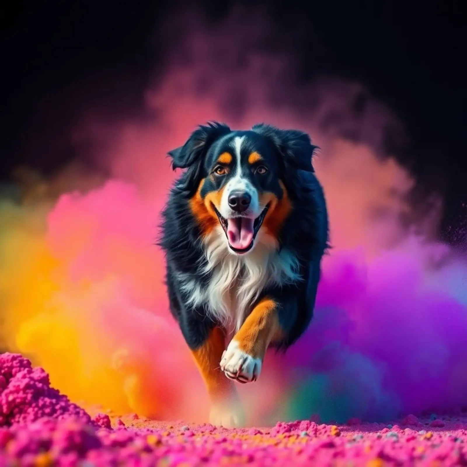 The colorful Bernese Mountain Dog #91 canvas by Yumis.Beargang.and.Me