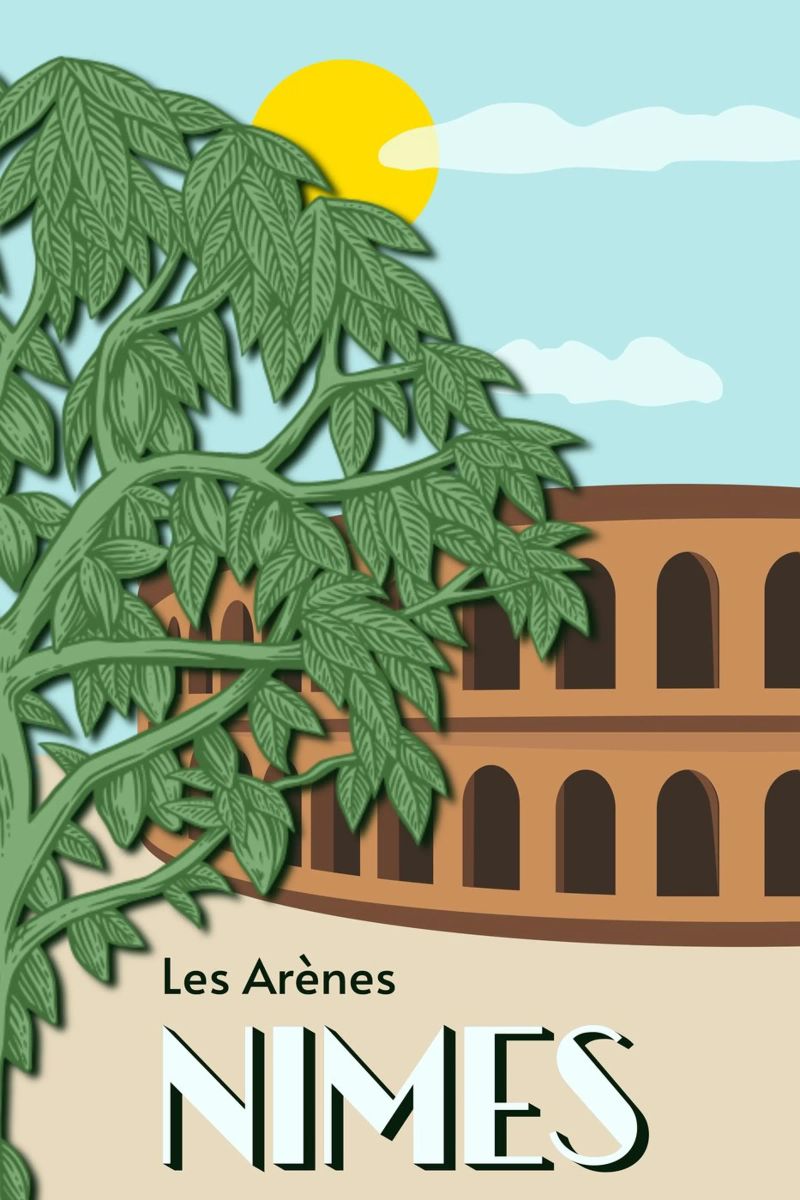 Nîmes Arena Vintage Poster | French Heritage Art poster de Une Affaire de Filles