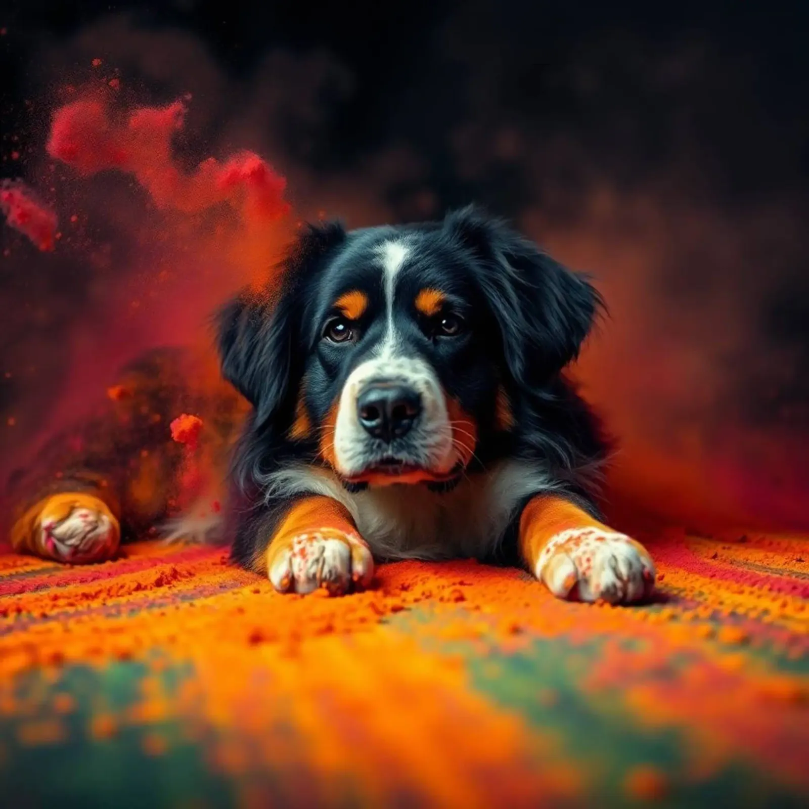 The colorful Bernese Mountain Dog #97 hahnemühle by Yumis.Beargang.and.Me