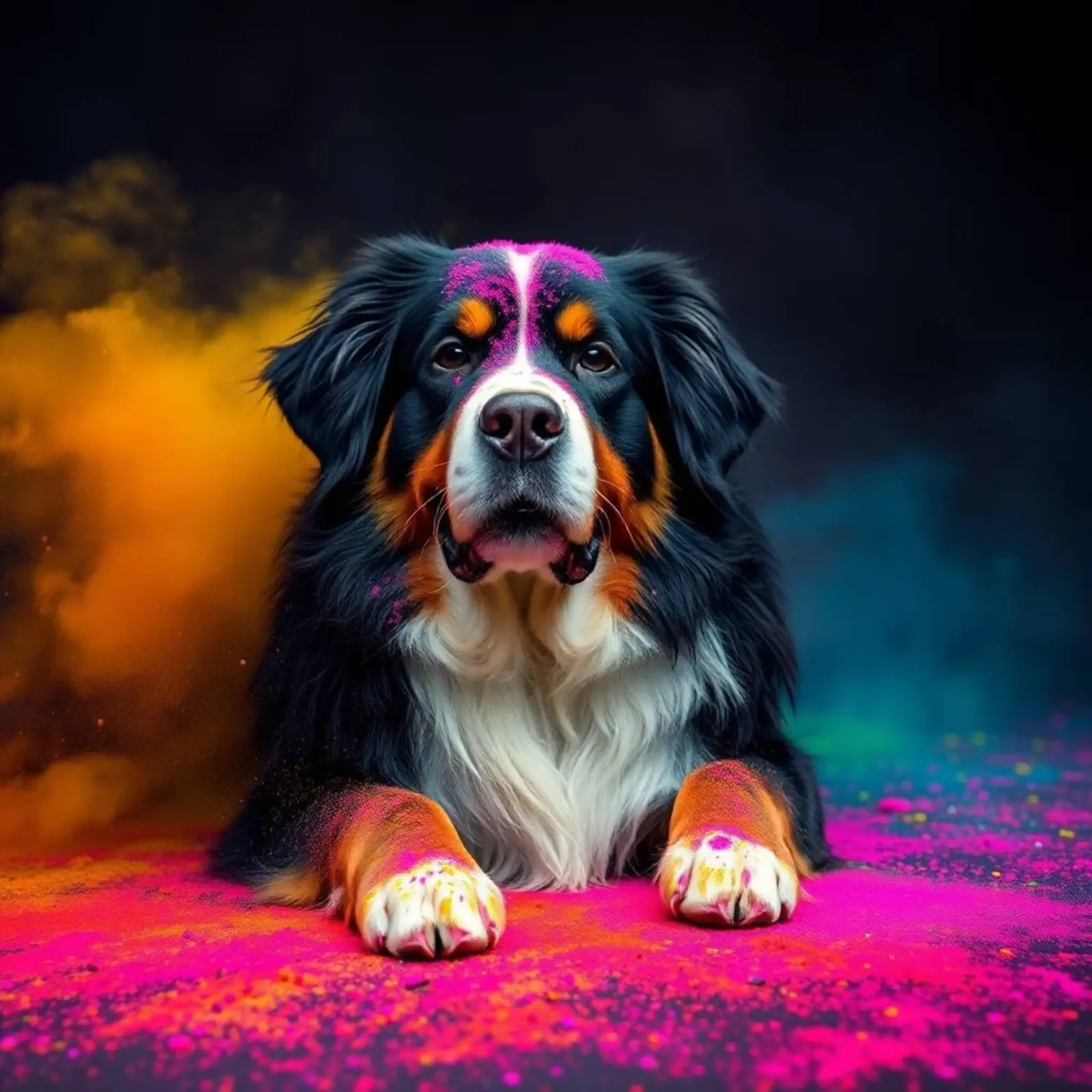The colorful Bernese Mountain Dog #98 forex plate by Yumis.Beargang.and.Me
