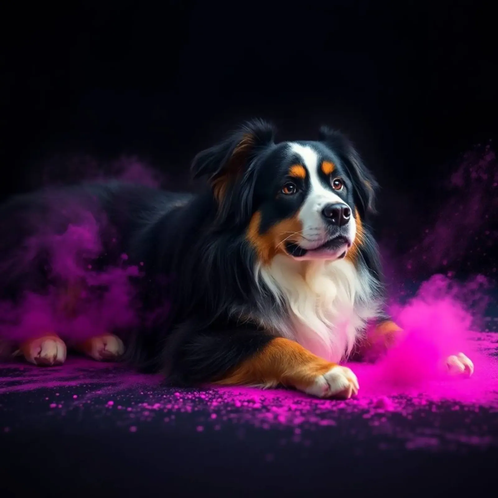 The colorful Bernese Mountain Dog #99 canvas by Yumis.Beargang.and.Me