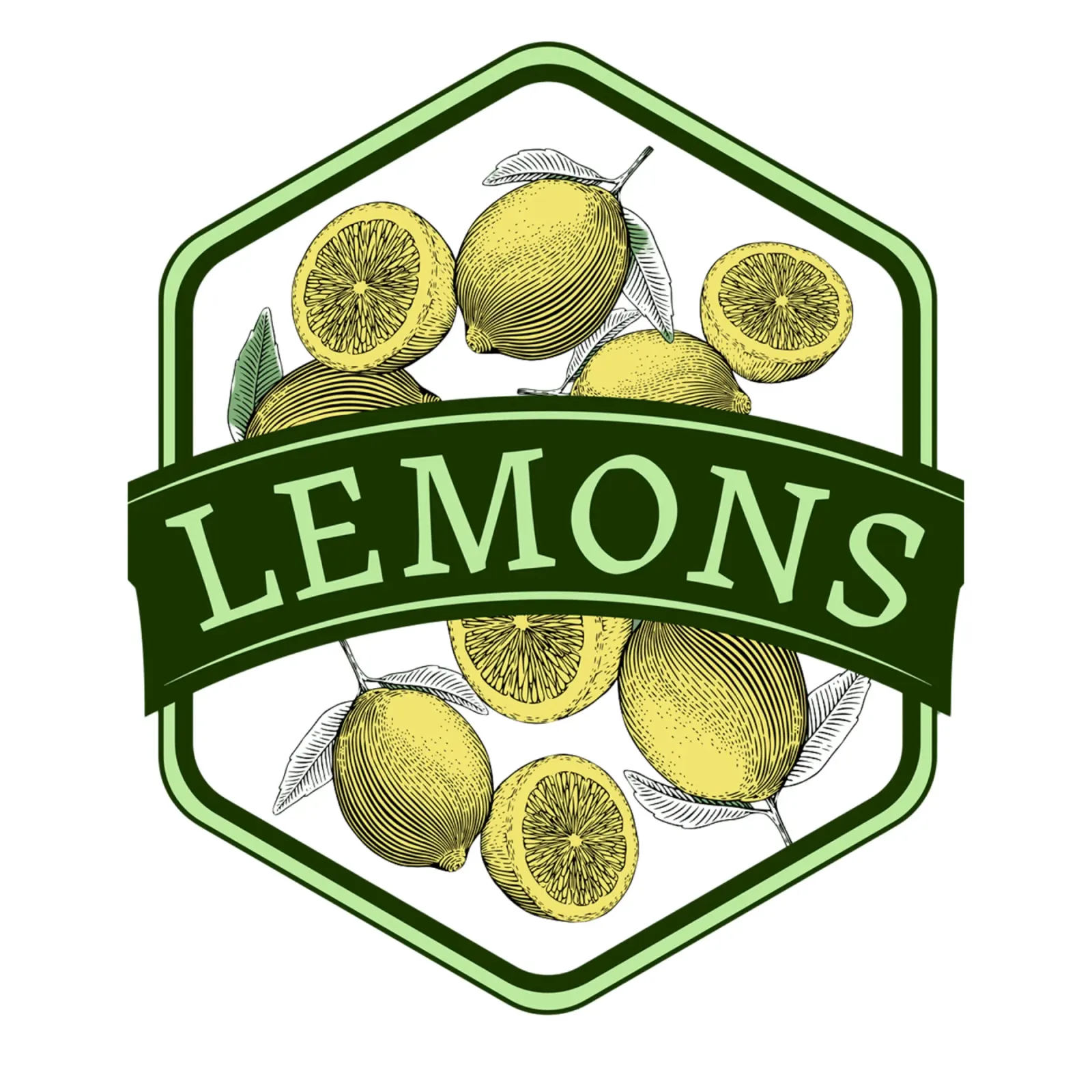 Lemons Vintage Badge | Citrus Fruit Art pellicola backlit da Une Affaire de Filles