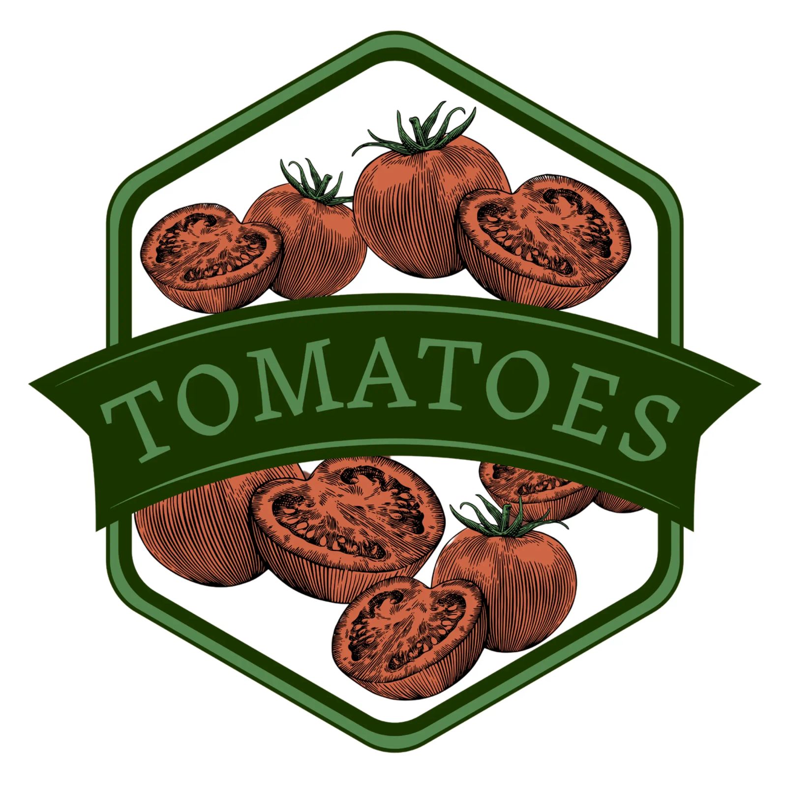 Tomatoes Vintage Badge | Botanical Kitchen Art poster de Une Affaire de Filles