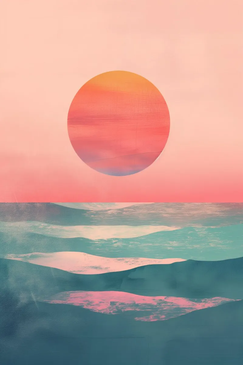 Zonsondergang poster con telaio in alluminio da Imagine