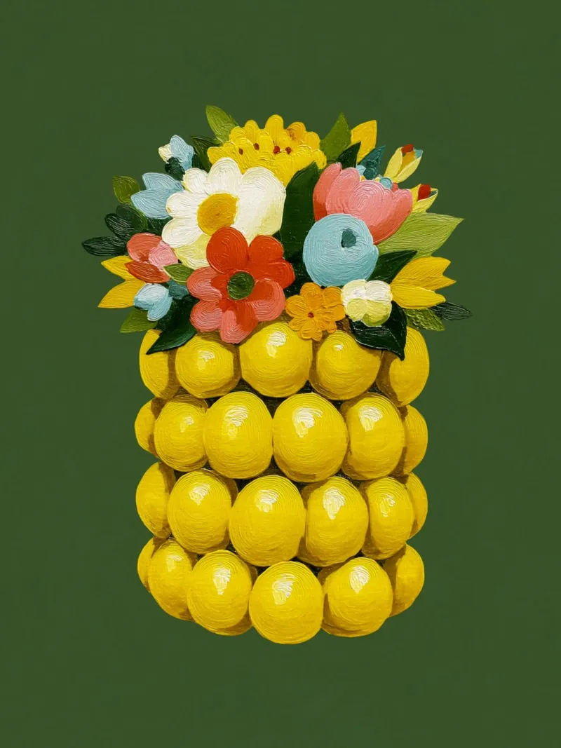 Zitronenvase Chic poster con telaio in alluminio da Carinaprint