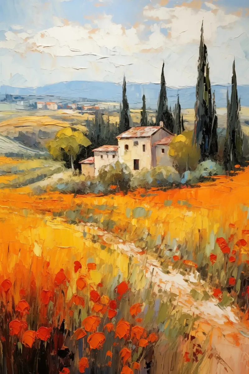 Toscane Italië poster con telaio in plastica da Imagine
