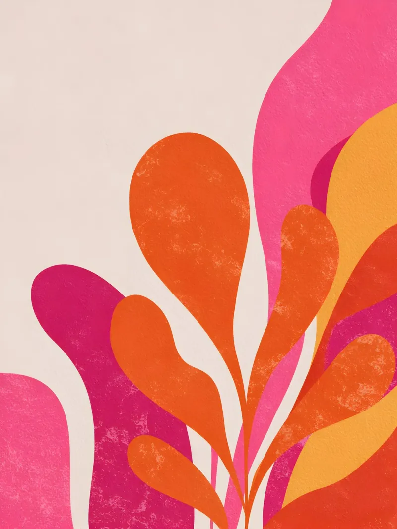 Pink and Orange Abstract pellicola backlit da Gypsy Galleria