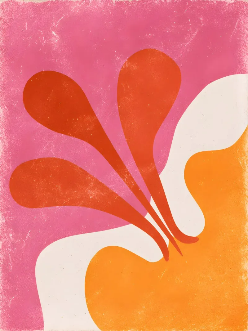 Pink and Orange abstract poster da Gypsy Galleria