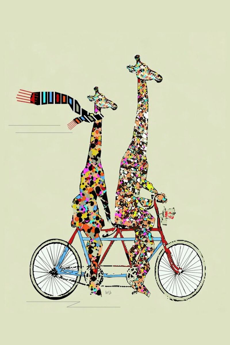 giraffes days lets tandem poster by Brian Buckley