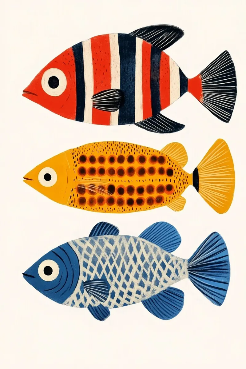Three fish hahnemühle by Curious Canvas