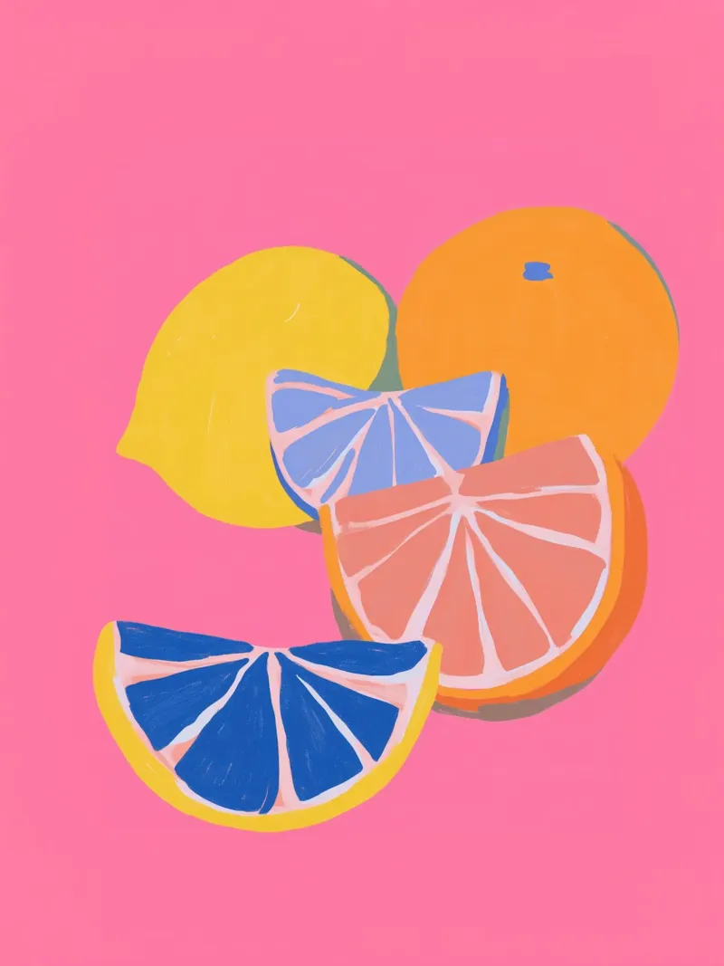 Pink citrus joy alu-dibond by Carinaprint