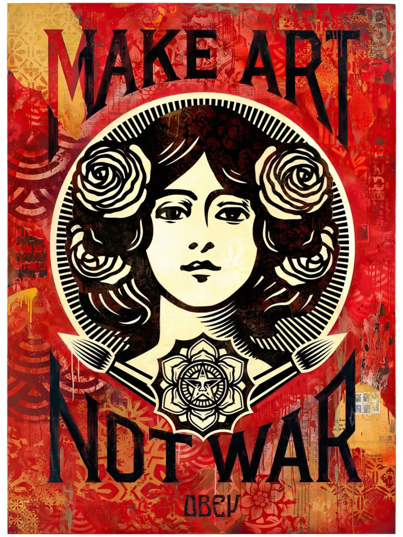 Make Art Not War 2019 poster con telaio in plastica da American Poster