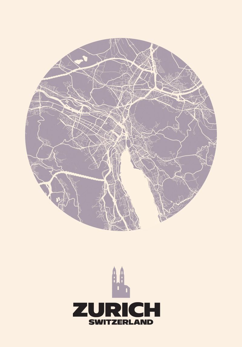 Zürichsee & Struktur - Stadtkreise Poster von MOOODZART