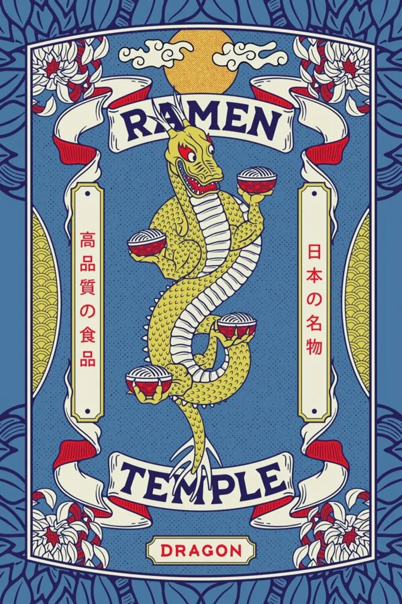 Ramen Temple Dragon canvas by daylight design studio