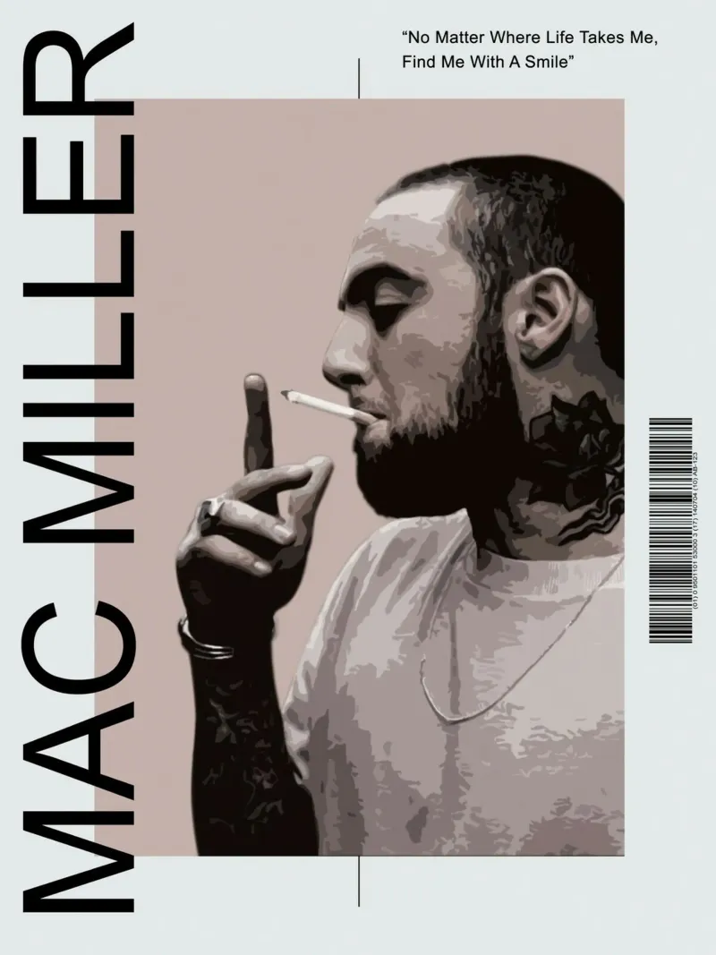 Find Me With A Smile - Mac Miller Zitat Poster Hahnemühle von rockytamoe