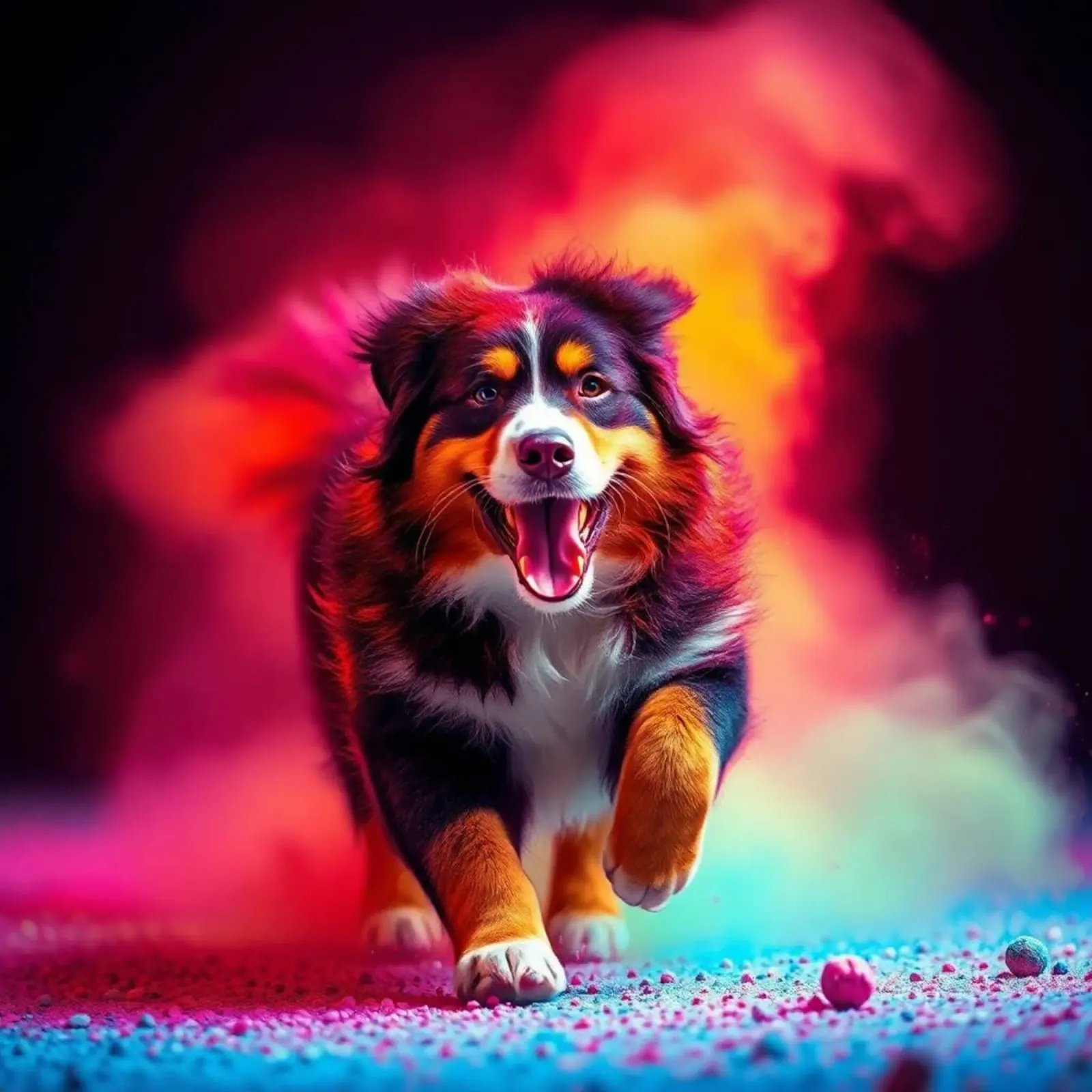 The colorful Bernese Mountain Dog #116 canvas by Yumis.Beargang.and.Me