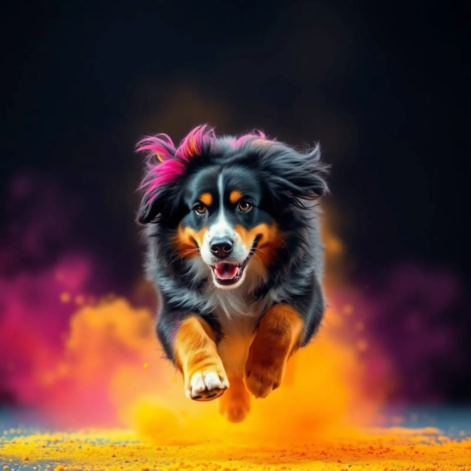 The colorful Bernese Mountain Dog #124 canvas by Yumis.Beargang.and.Me