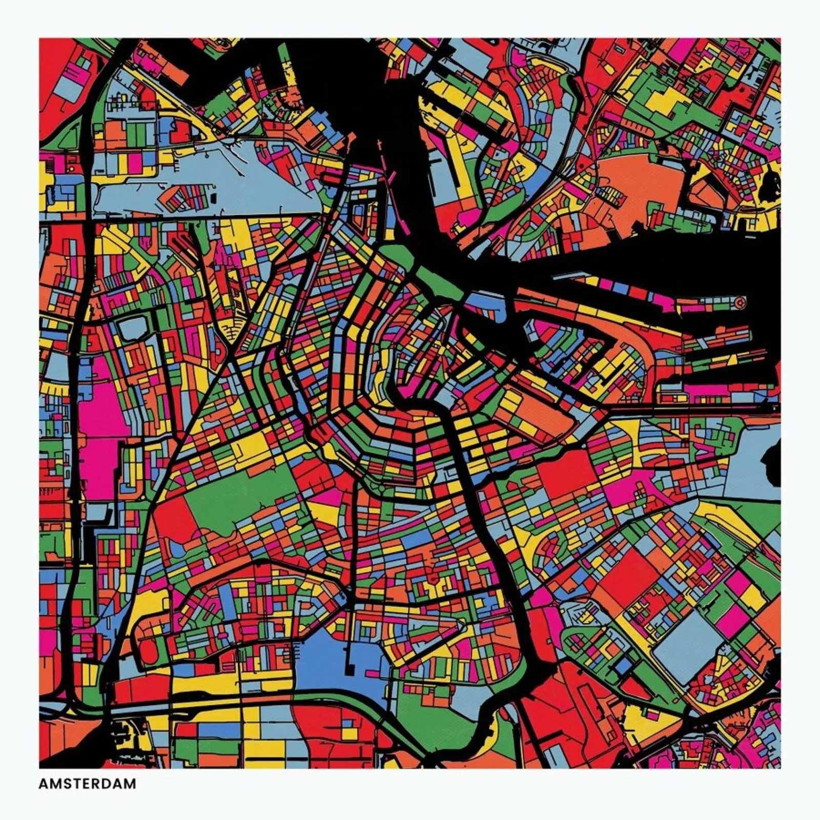 Amsterdam poster with plastic frame by The Cartography Collection