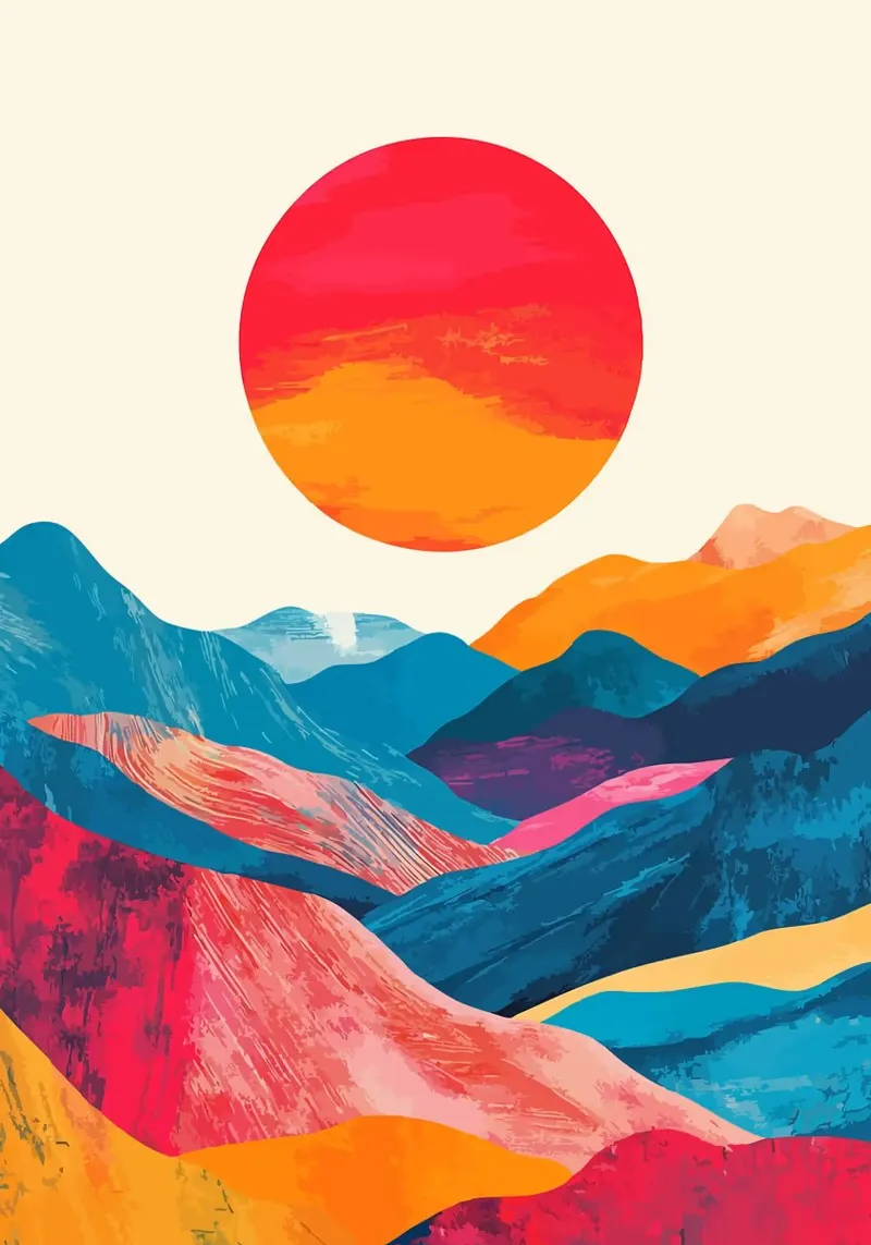 sun mountains hills sunset sunrise valleys hahnemühle by minerva santiago