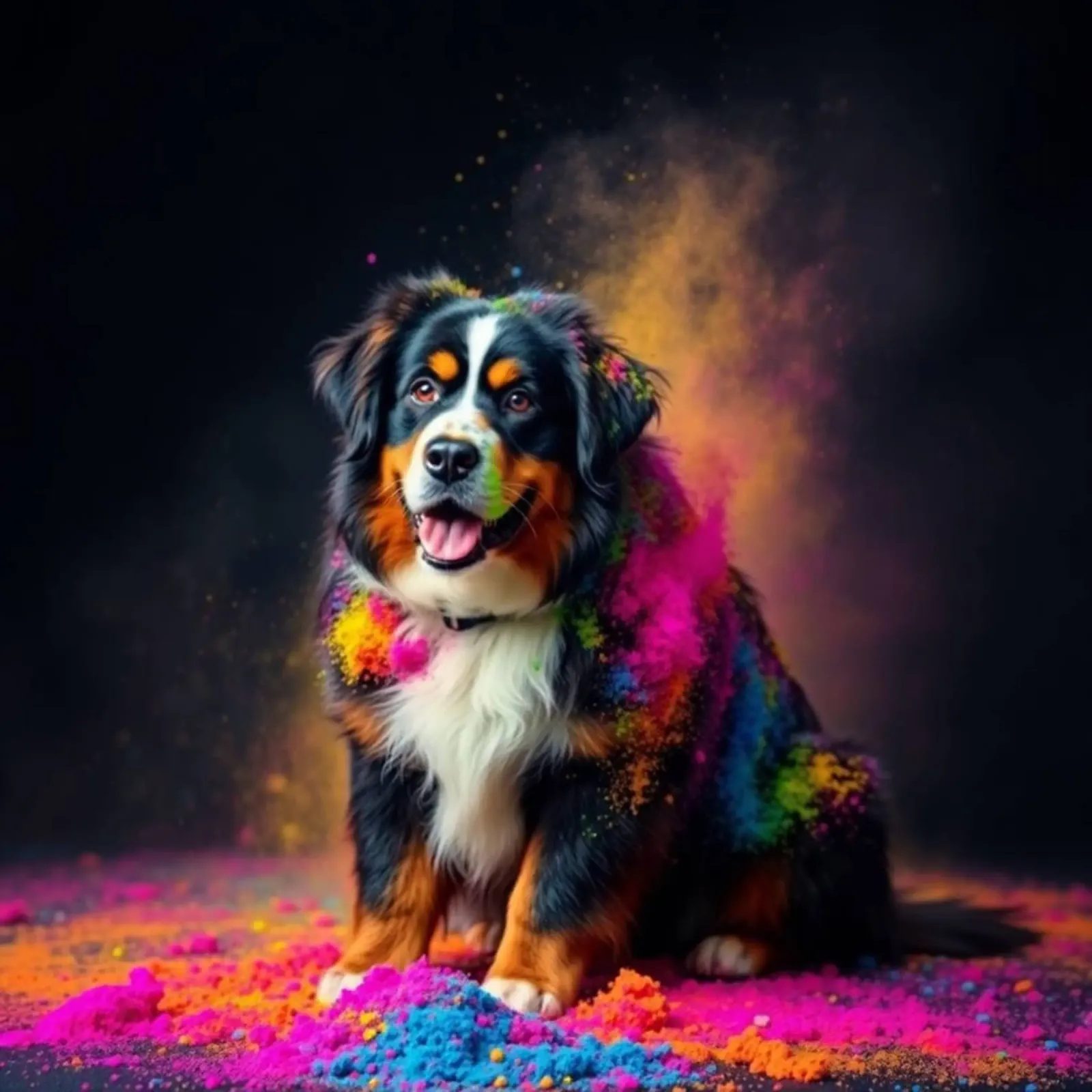 The colorful Bernese Mountain Dog #127 hahnemühle by Yumis.Beargang.and.Me