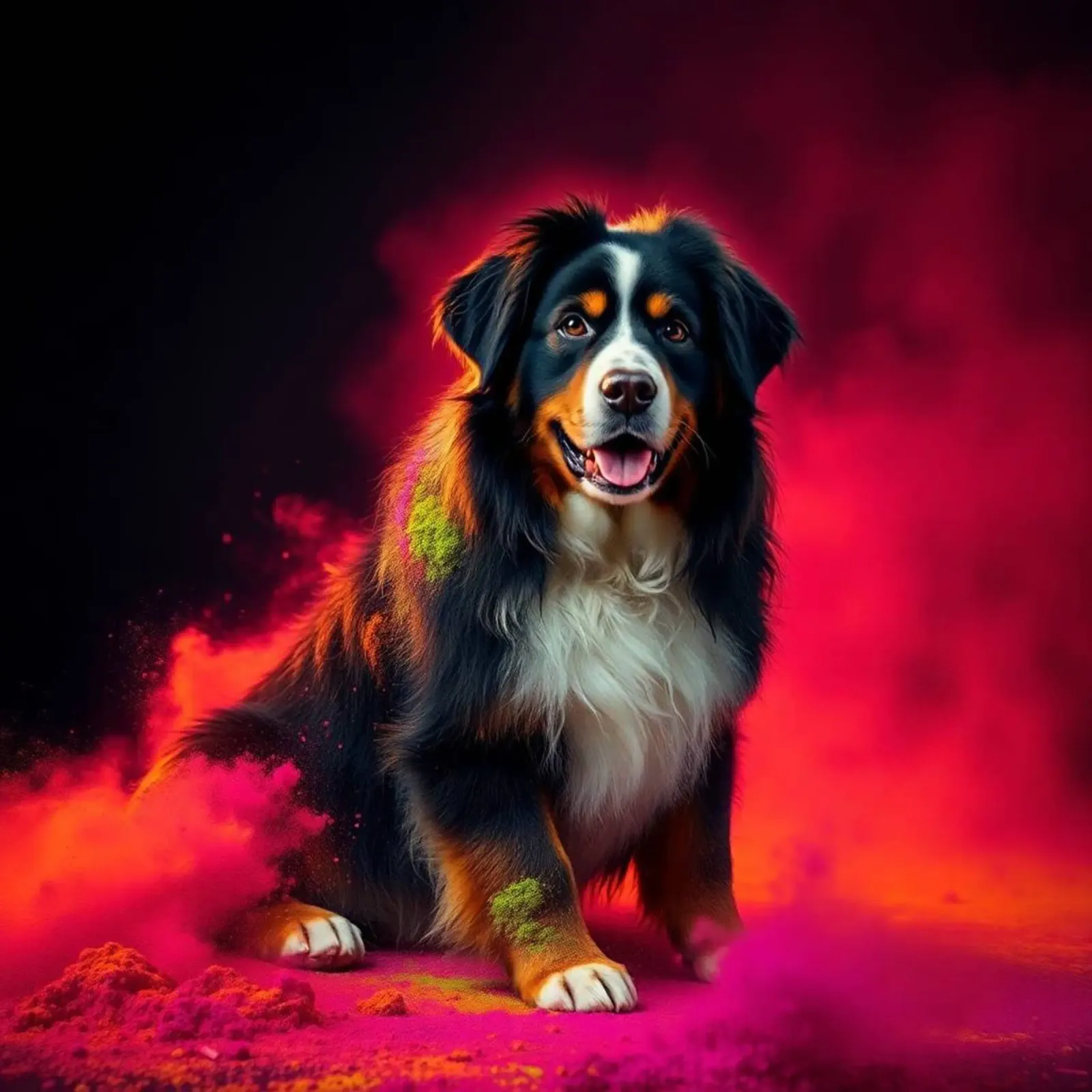 The colorful Bernese Mountain Dog #128 hahnemühle by Yumis.Beargang.and.Me
