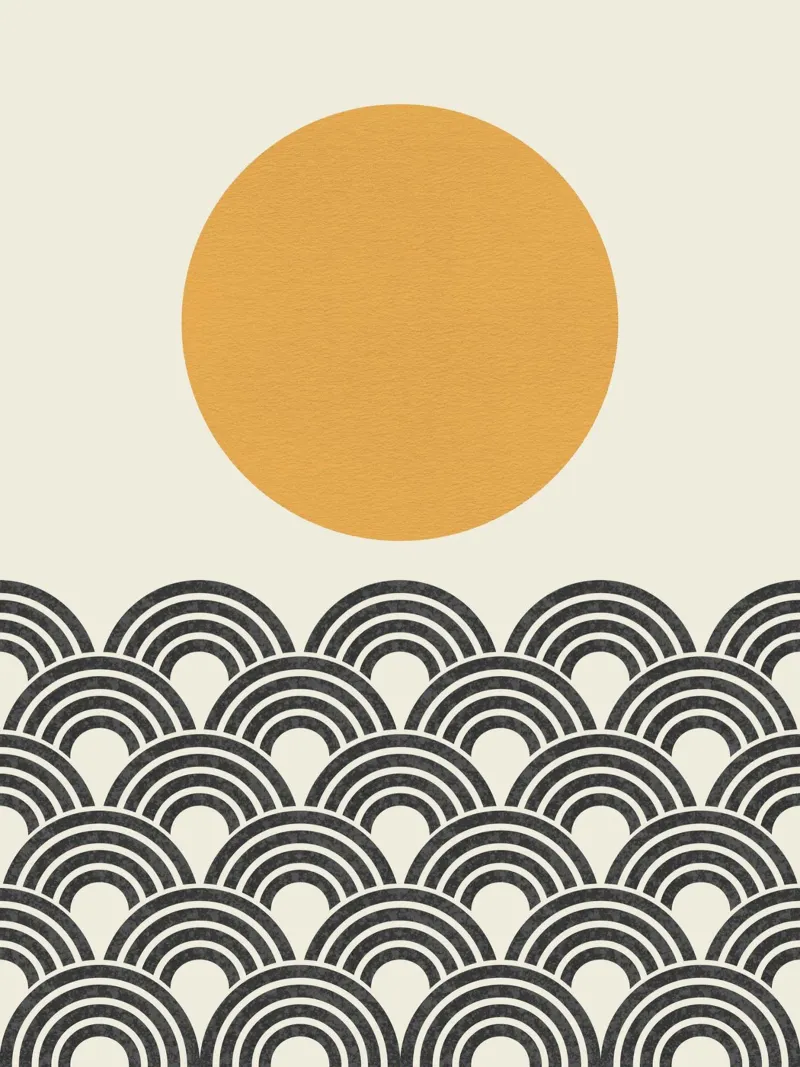 Sun Wave Pattern - Oriental canvas with Floater frame by MoonlightPrint