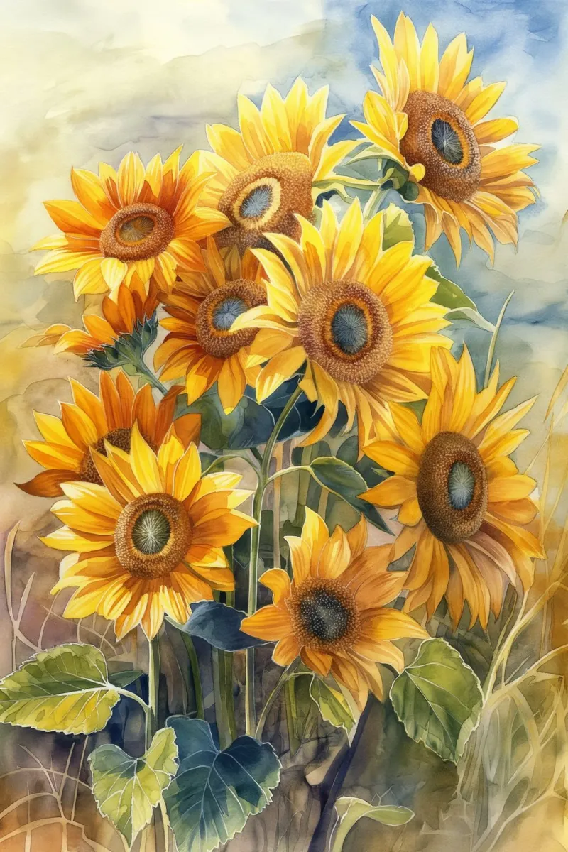 Girasoli pellicola backlit da Imagine