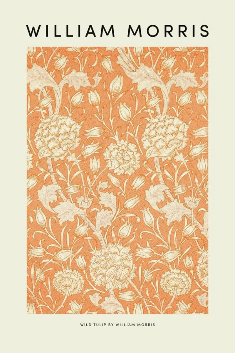 William Morris - Wild Tulip poster con telaio in legno da Vintage by JUNIQE