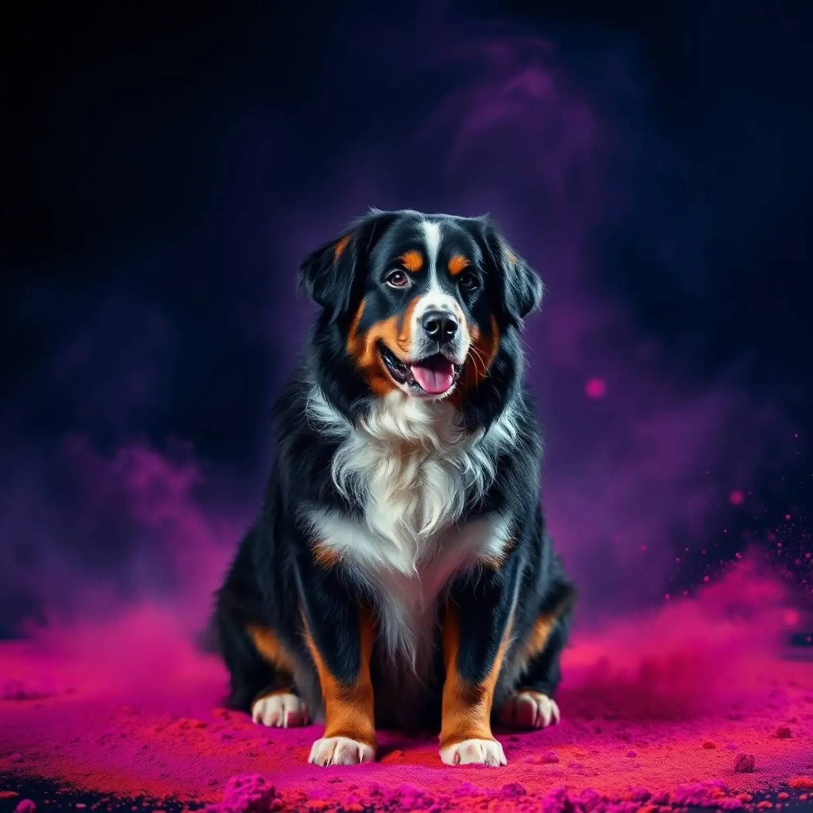The colorful Bernese Mountain Dog #136 alu-dibond by Yumis.Beargang.and.Me