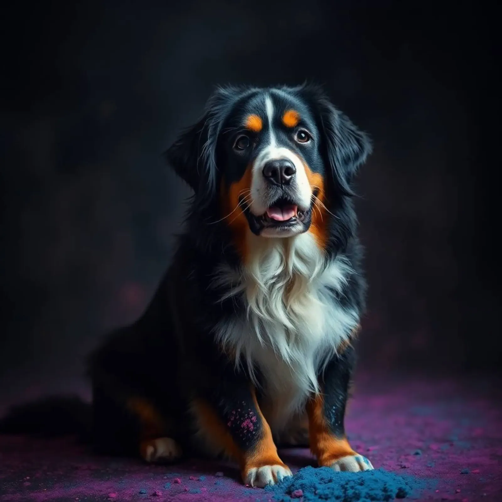 The colorful Bernese Mountain Dog #138 backlit film by Yumis.Beargang.and.Me