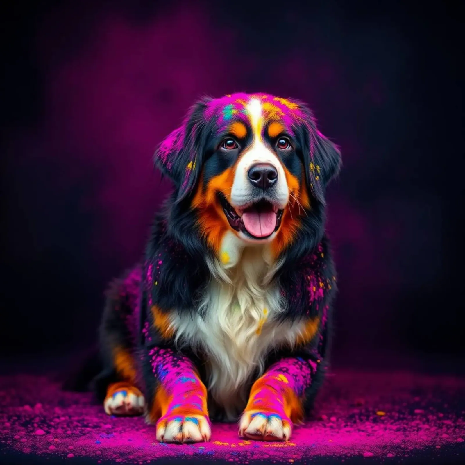 The colorful Bernese Mountain Dog #141 backlit film by Yumis.Beargang.and.Me